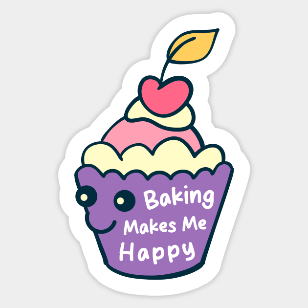 Baking Makes Me Happy Sticker by VanArt